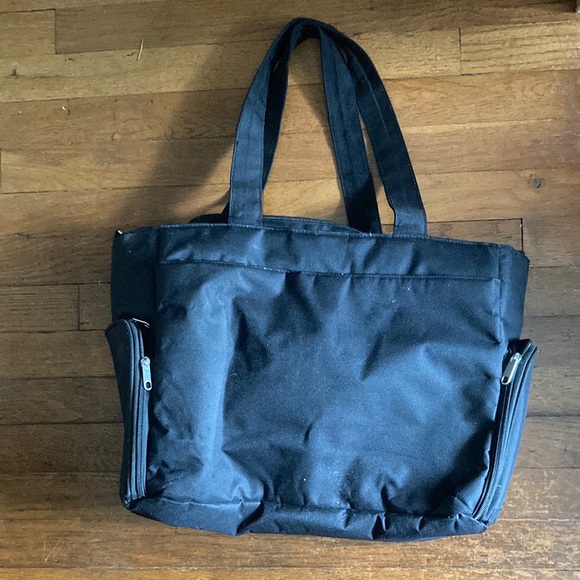 Black pump tote bag with shoulder strap - Picture 1 of 5